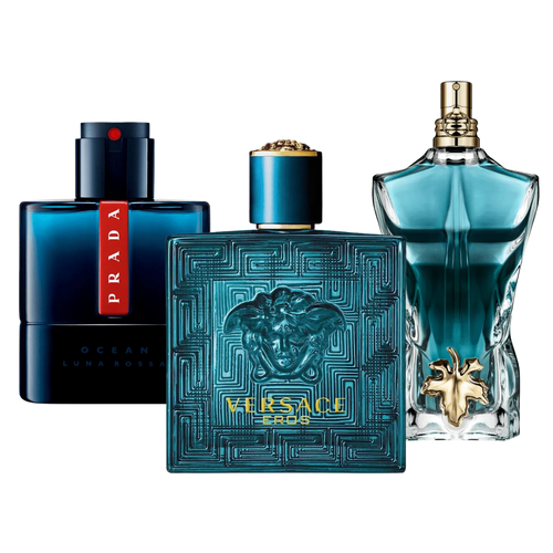 3 Perfumes Prada Luna Rossa, Versace Eros, Le Beau (Eau De Parfum)