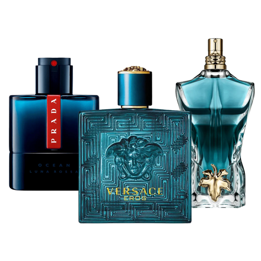 3 Perfumes Prada Luna Rossa, Versace Eros, Le Beau (Eau De Parfum)