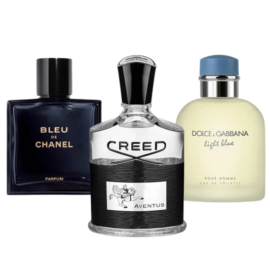 3 Perfumes Bleu de Chanel, Creed Aventus, Dolce Gabbana Light Blue (Eau Parfum)